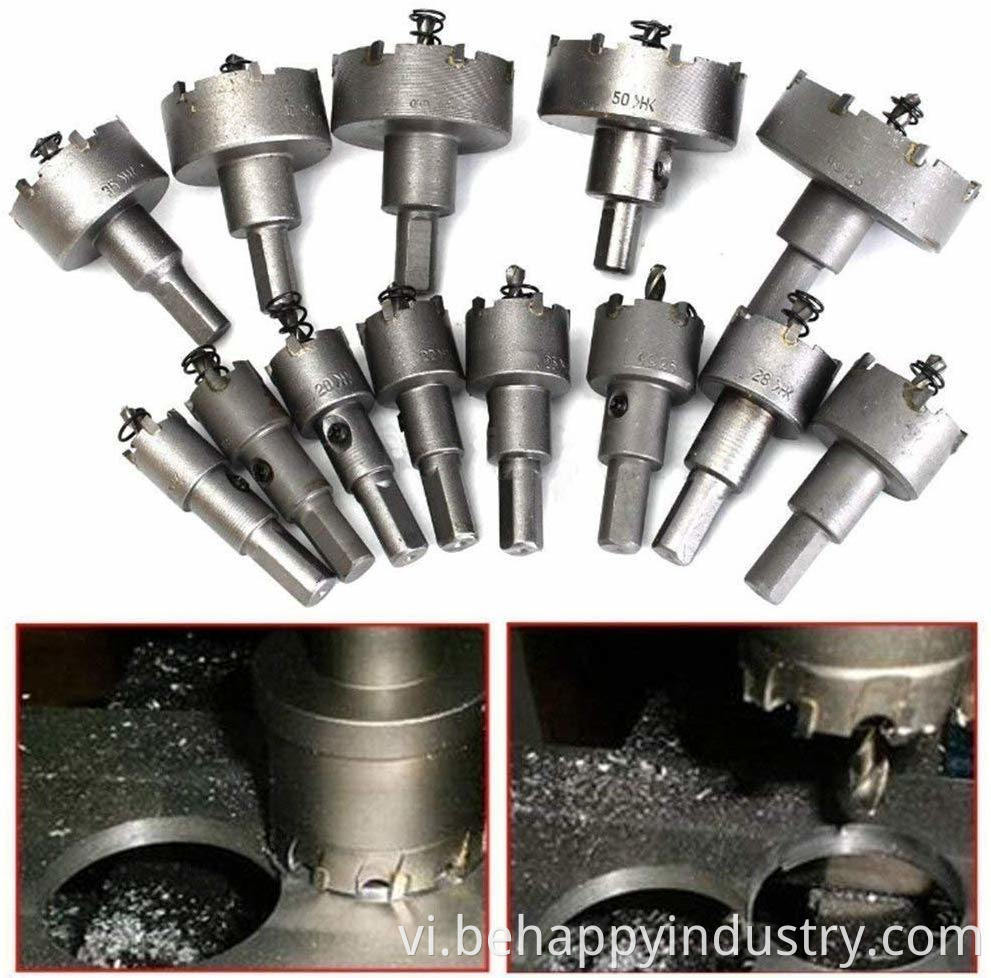 13PCS 16mm-53mm Thép không gỉ Carbide Mẹo Tct Mũi khoan kim loại Máy cưa lỗ